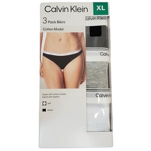 CALVIN KLEIN Underwear Women Bikini Cotton Modal 3 Pairs NWT